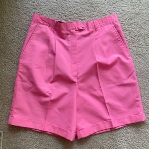 EUC, Vintage High Waisted, Poly Pleat Front Shorts w/ Cuffed Hem by Dominó Sz 14